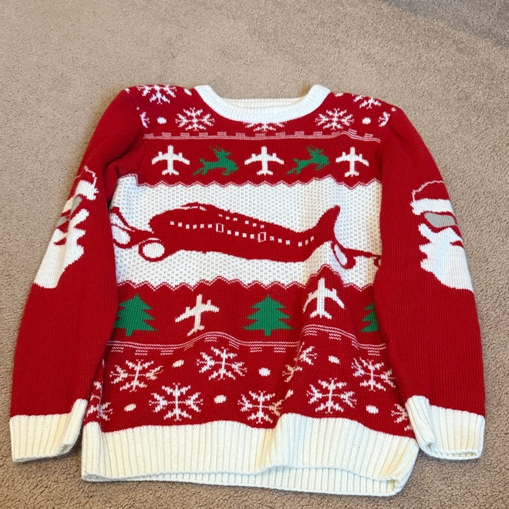 Festive Red and White Christmas Sweater